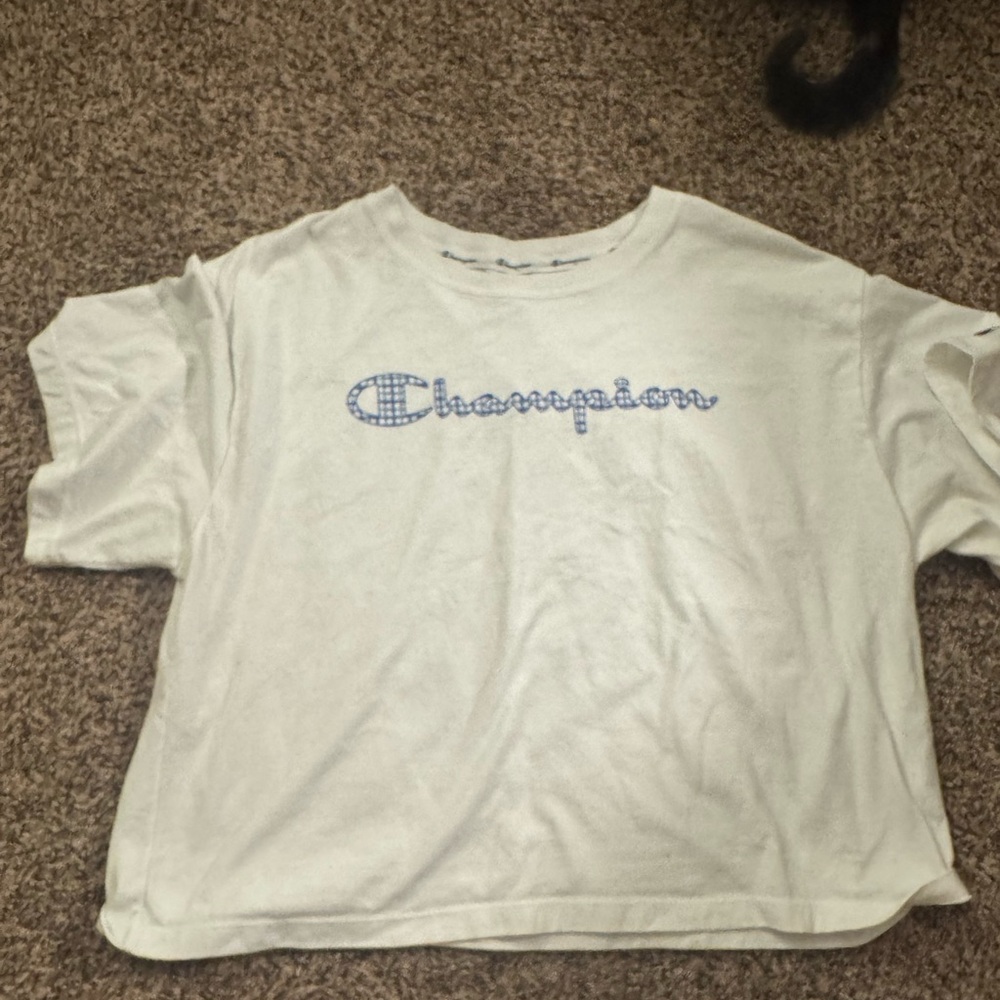 Champion White Short Sleeve Tee Casual Cotton